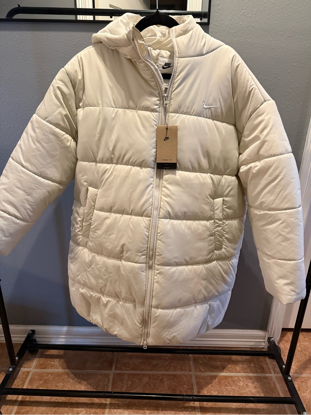 Nike Ivory Hooded Puffer Coat
